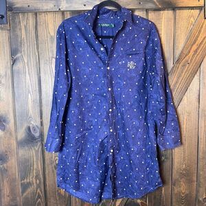 Ralph Lauren Button Up Shirt Paisley Dot Dress